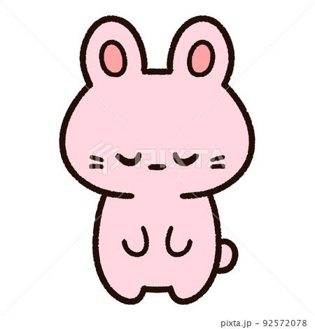 お辞儀をするかわいいウサギ 92572078