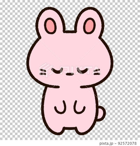 お辞儀をするかわいいウサギ 92572078