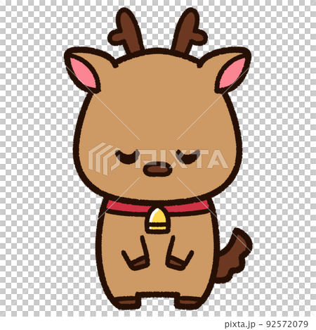 お辞儀をするかわいトナカイ 92572079