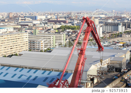なみはや大橋 千歳橋 大正区 大阪市内風景 倉庫 資材置き場 昭和山 トラス建築 大阪湾風景 なみはや大橋 千歳橋 大正区 大阪市内風景 倉庫 資材置き場 昭和山 トラス建築 大阪湾風景 92573915