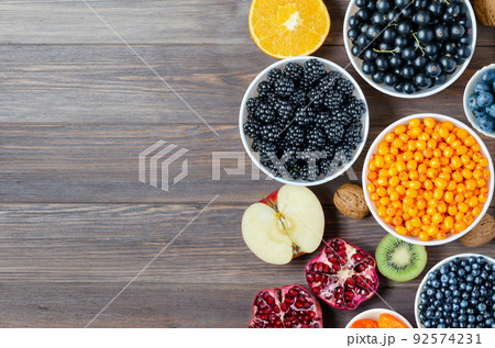 Mix Of Fresh Fruits And Berries Raw Food Ingredients Nutrition Background  Stock Photo, Picture and Royalty Free Image. Image 29758828.