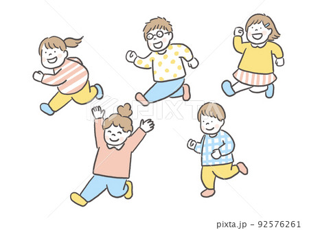 走る元気な子どもたちのイラスト素材