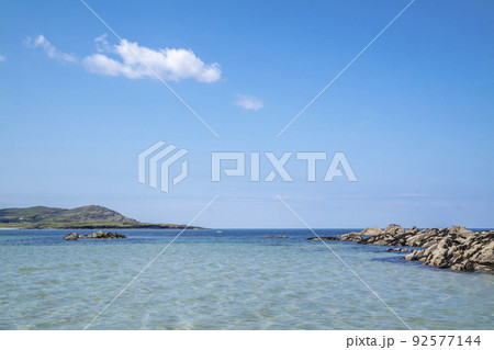 Beautiful clear water at Narin Strand in County Donegal - Ireland. Beautiful clear water at Narin Strand in County Donegal - Ireland. 92577144