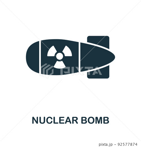 Nuclear Bomb icon. Monochrome simple line Weapon icon for templates, web design and infographics Nuclear Bomb icon. Monochrome simple line Weapon icon for templates, web design and infographics 92577874