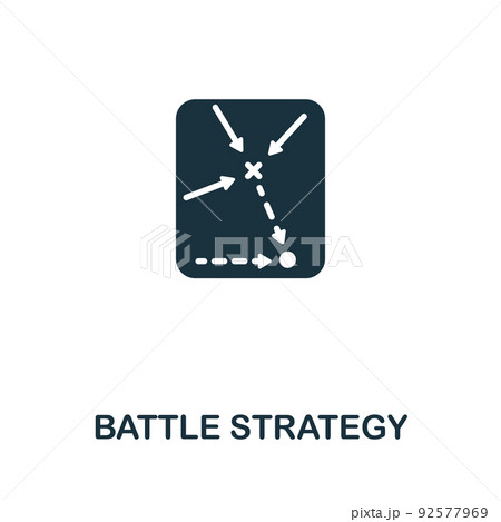 Battle Strategy icon. Monochrome simple line War icon for templates, web design and infographics 92577969