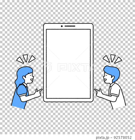 智能手機和男人和女人：靈感 92578052