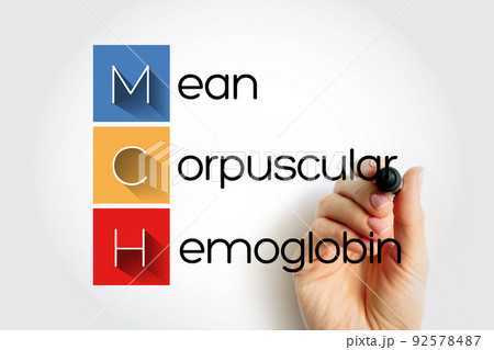 MCH - Mean Corpuscular Hemoglobin acronym, medical concept background 92578487