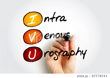 IVU intravenous urography - X-ray exam of your urinary tract, acronym text concept background IVU intravenous urography - X-ray exam of your urinary tract, acronym text concept background 92578543