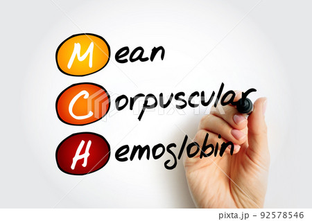 MCH - Mean Corpuscular Hemoglobin acronym, medical concept background 92578546