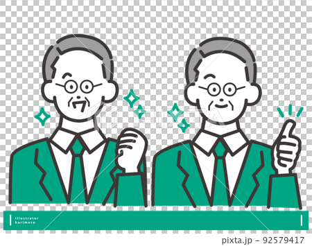 Male vector illustration material with smile / like pose Positive facial expression set Male vector illustration material with smile / like pose Positive facial expression set 92579417