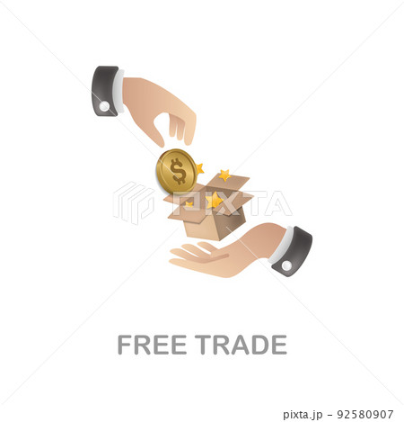 Free Trade icon. 3d illustration from economic collection. Creative Free Trade 3d icon for web design, templates, infographics and more Free Trade icon. 3d illustration from economic collection. Creative Free Trade 3d icon for web design, templates, infographics and more 92580907
