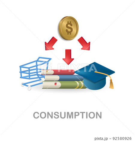 Consumption icon. 3d illustration from economic collection. Creative Consumption 3d icon for web design, templates, infographics and more 92580926