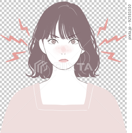 憤怒的鮑勃剪（燙髮）漂亮的女人 92581010