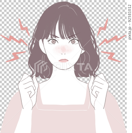 Angry Bob Cut (Perm) Cute Woman Guts Pose ver Angry Bob Cut (Perm) Cute Woman Guts Pose ver 92581012
