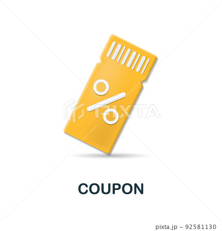 Coupon icon. 3d illustration from e-commerce collection. Creative Coupon 3d icon for web design, templates, infographics and more 92581130