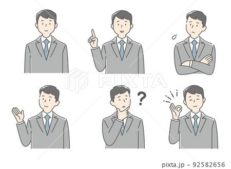 スーツ男性のポーズセット 92582656