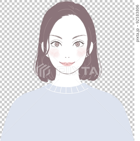 一個漂亮的女人，有著積極的波波頭（直） 92583806