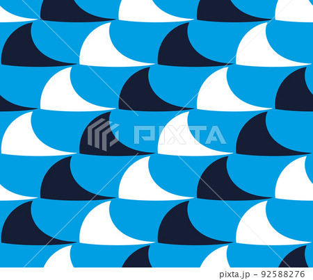 Seamless vector pattern of shark fins on a blue background. Shark print Seamless vector pattern of shark fins on a blue background. Shark print 92588276