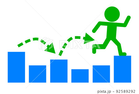棒グラフの段差を効率的に走り抜ける人物 棒グラフの段差を効率的に走り抜ける人物 92589292