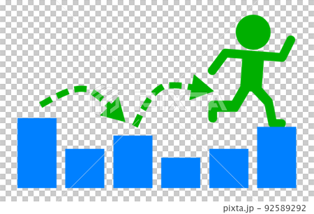 棒グラフの段差を効率的に走り抜ける人物 棒グラフの段差を効率的に走り抜ける人物 92589292