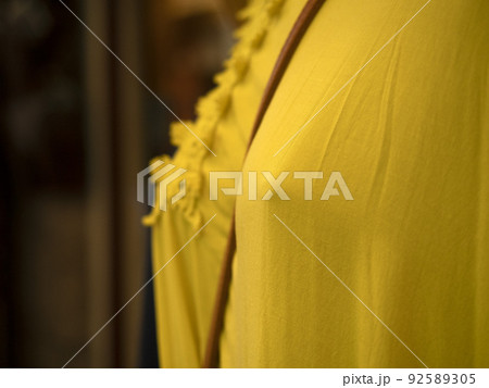 detail of yellow style female dress detail at the market detail of yellow style female dress detail at the market 92589305