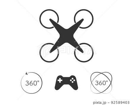 ドローンとコントローラーのアイコンイラスト 92589403