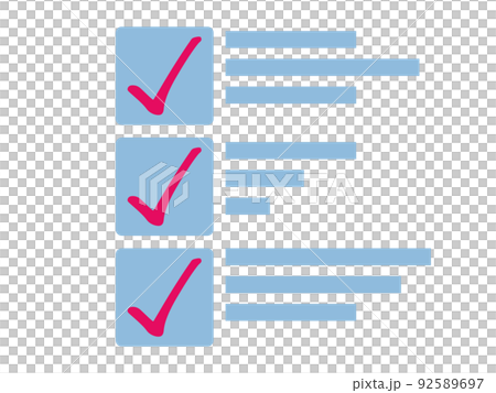 Check mark Red pen Answer Questionnaire Illustration Check mark Red pen Answer Questionnaire Illustration 92589697