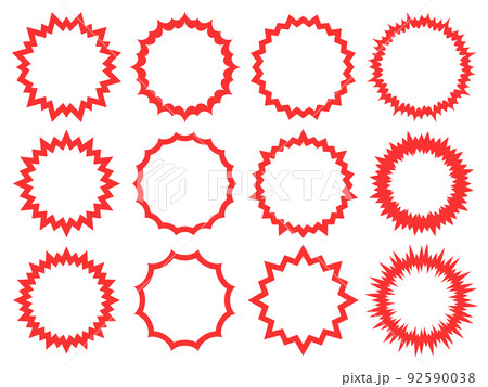 ギザギザの赤いリングフレームセット 92590038