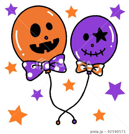 ハロウィンに使える風船のイラスト ハロウィンに使える風船のイラスト 92590571
