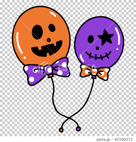 ハロウィンに使える風船のイラスト ハロウィンに使える風船のイラスト 92590572