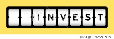 Black color in word invest on slot banner with yellow color background 92591919