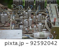Electronics circuit board transistors transformer resistors diodes old in dust 92592042