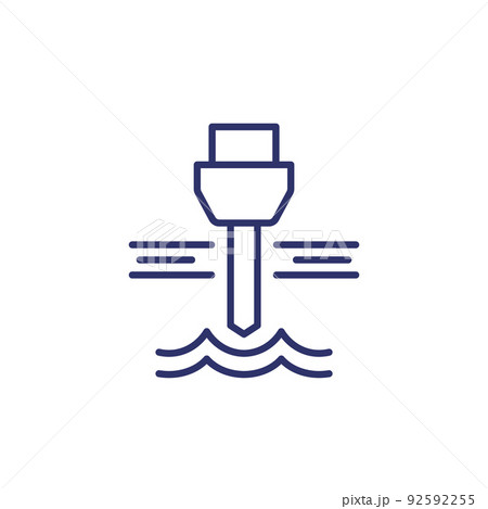 well drilling, a water borehole line icon 92592255
