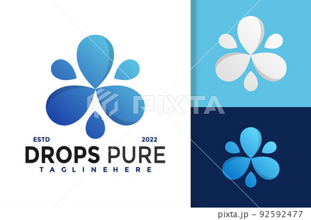 Splash Drop Pure Logo Design, brand identity...のイラスト素材 [92592477] - PIXTA