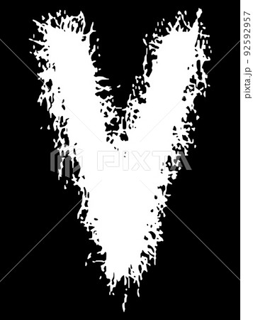 Metal music band's font.White letter with smudges on black background. 92592957