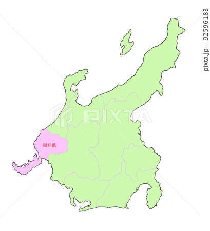 福井県　中部地方　ピンク 92596183
