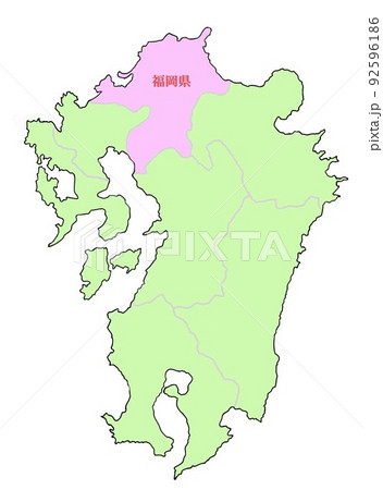 福岡県　九州地方　ピンク 92596186