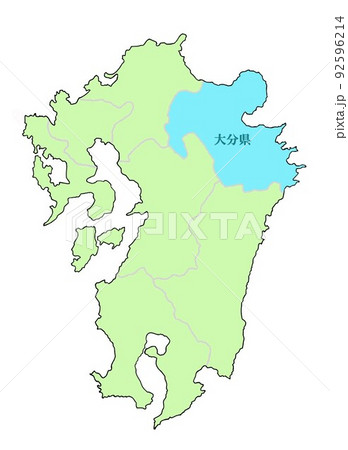 大分県　九州地方　青 92596214