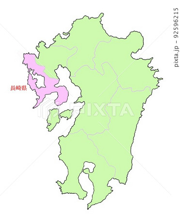 長崎県　九州地方　ピンク 92596215