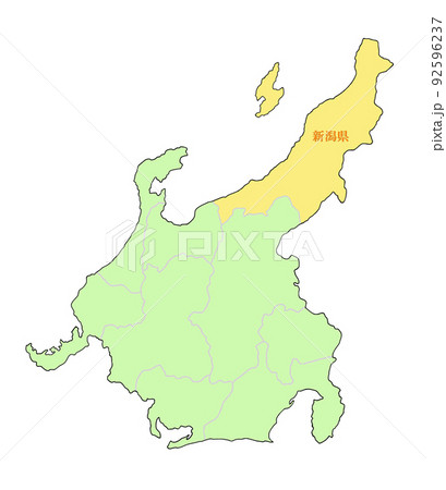 新潟県　中部地方　黄 92596237