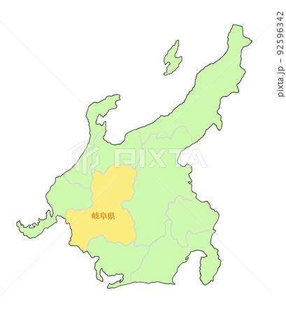 岐阜県　中部地方　黄 92596342