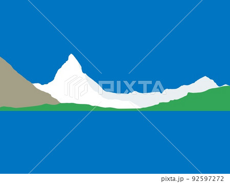 マッターホルン　matterhorn　リッフェルゼ―　riffelsee　シルエット 92597272