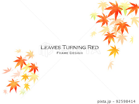 手描き、水彩、紅葉フレームデザイン 手描き、水彩、紅葉フレームデザイン 92598414