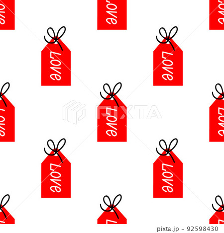 seamless background with the tag with the inscription love 92598430