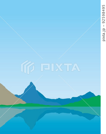 マッターホルン　matterhorn　リッフェルゼー　riffelsee　シルエット　夏 92598495