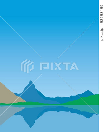 マッターホルン　matterhorn　リッフェルゼー　riffelsee　シルエット　夏 92598499