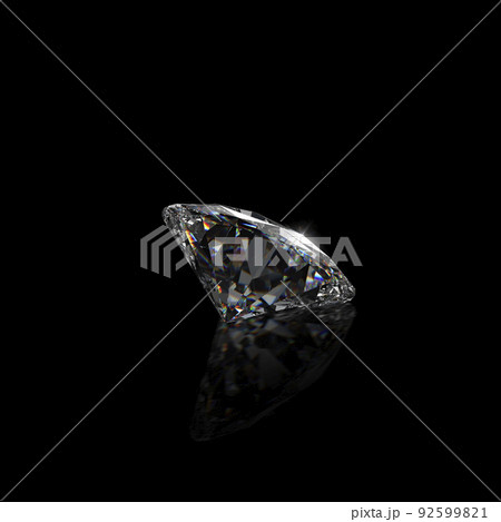Dazzling diamond on black background. 3D render Dazzling diamond on black background. 3D render 92599821