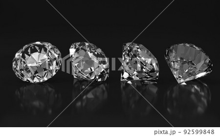 Dazzling diamond on black background2. 3D render 92599848