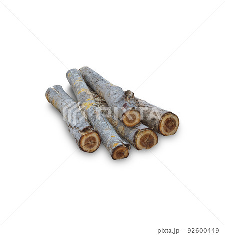 Teak stump isolated on white background 92600449