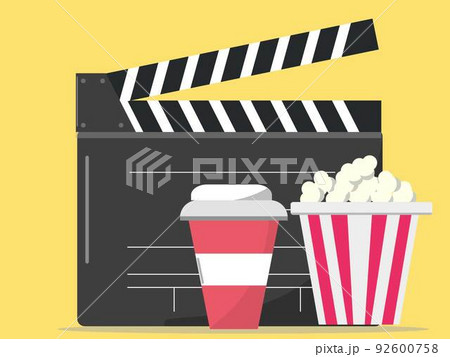 映画鑑賞 ポップコーンとドリンク 飲み物 上映 カチンコ イラスト 映画鑑賞 ポップコーンとドリンク 飲み物 上映 カチンコ イラスト 92600758